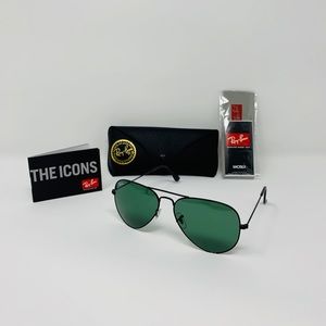 RayBan 58mm Double Black aviator Sunglasses RB3025